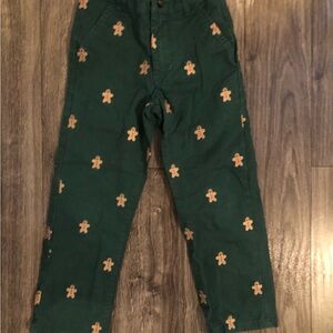 Gymboree Green Kids Bottoms with Gingerbread Design